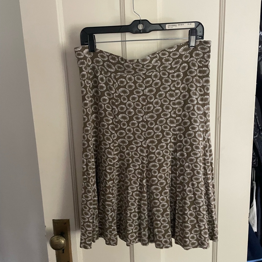 Boden Brown and Cream Floral Midi Skirt